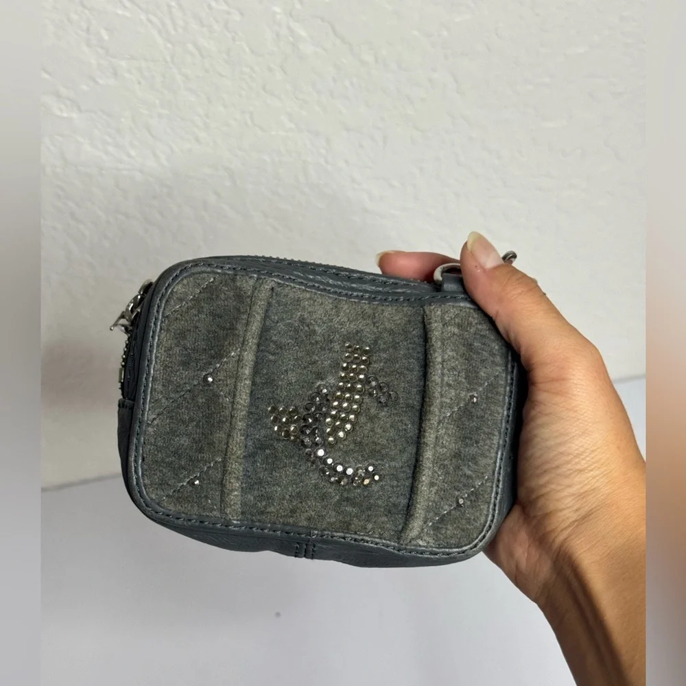 Juicy Couture Y2K Terry Velour Wristlet Rhinestone Retired Gary Purse Pouch Rare